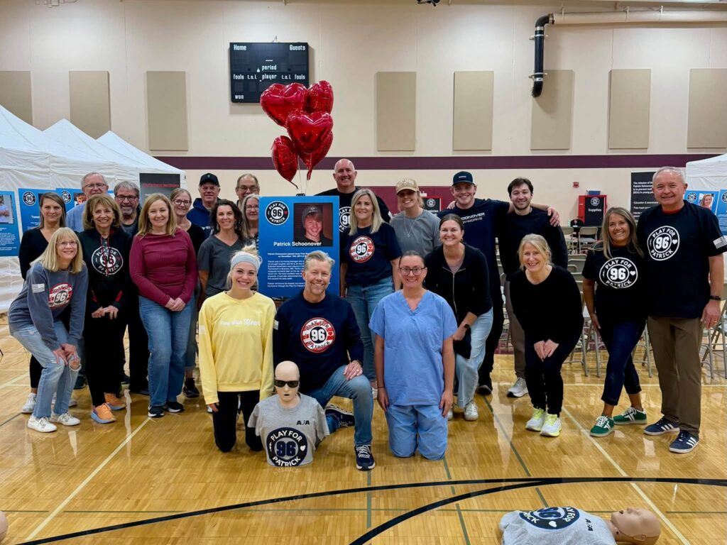 Volunteers gathered in the Triton High School gym