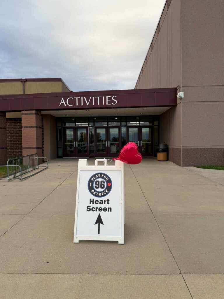 Heart Screen sign outside the Triton High School activities entrance